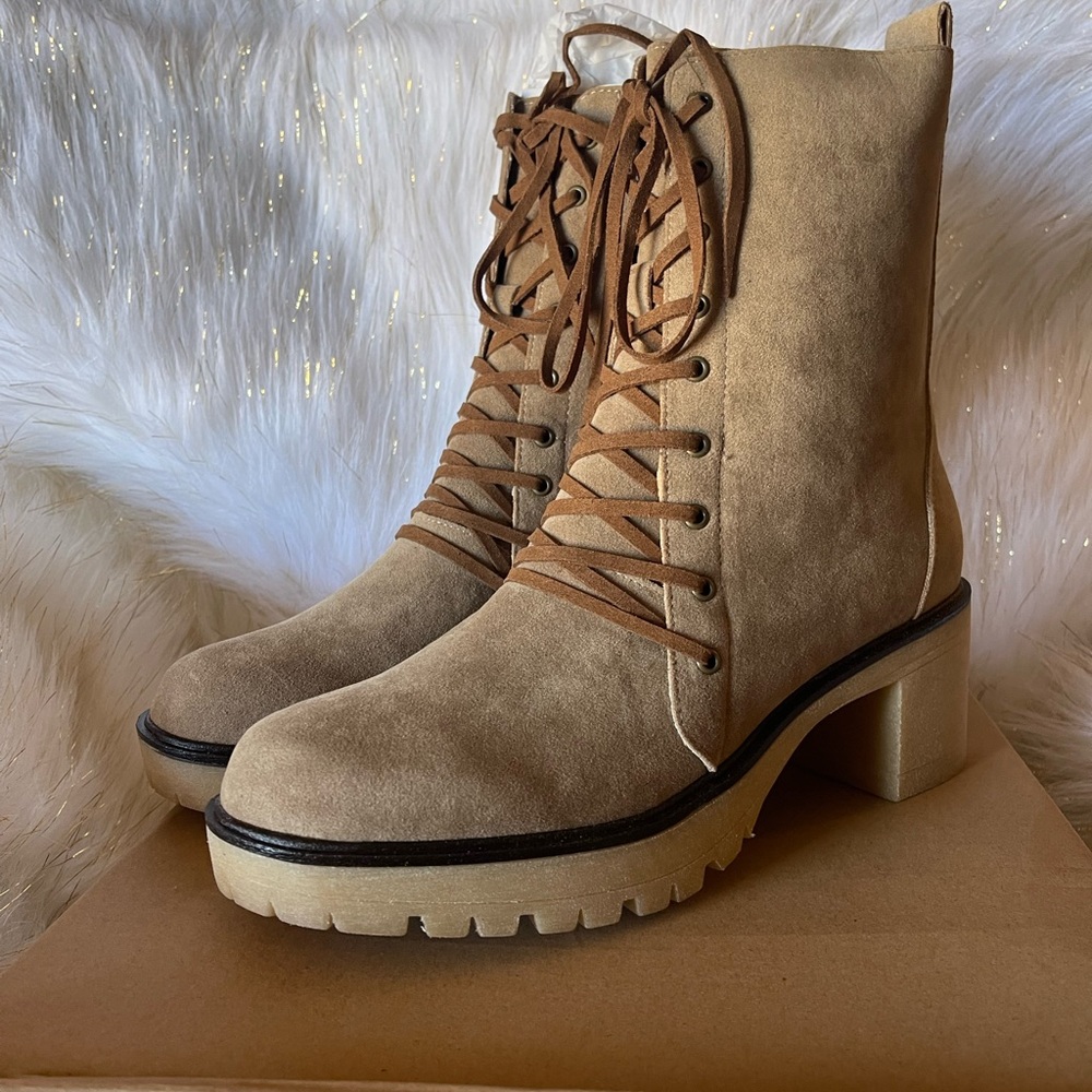 Oasis Society leather laced platform boots